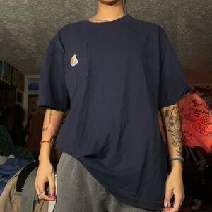 Carhartt Men's Navy Blue T-Shirt